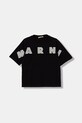 Marni t-shirt bawełniany dziecięcy MT303F T-SHIRT nadruk czarny M01733.M00RF