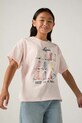 Levi's t-shirt dziecięcy BOOTS OVERSIZED SS TEE 4EP785 różowy