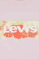 Levi's t-shirt dziecięcy STRAWBERRY SS BATWING TEE różowy 4EP887