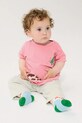 Bobo Choses t-shirt bawełniany niemowlęcy Farm Adventure nadruk różowy 126AB010