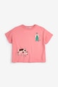 Dječja pamučna majica kratkih rukava Bobo Choses Farm Adventure 126AC004 roza SS26
