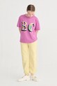 Bobo Choses t-shirt bawełniany dziecięcy Spring Letters fioletowy 126AC007