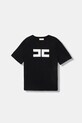 Elisabetta Franchi t-shirt dziecięcy aplikacja czarny EFTS262.0.JE006.140.158