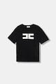 Elisabetta Franchi t-shirt dziecięcy aplikacja czarny EFTS262.0.JE006.140.158