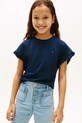 Tommy Hilfiger T-shirt dziecięcy z bawełną granatowy KG0KG08970.104.122.PPY2