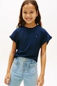 Tommy Hilfiger T-shirt dziecięcy z bawełną granatowy KG0KG08970.104.122.PPY2