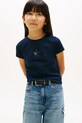 Tommy Hilfiger T-shirt dziecięcy bawełniany z elastanem granatowy KG0KG09097.128.176.PPY2