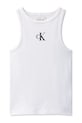 Calvin Klein Jeans dětský bavlněný top LVCKSJB10G.128.176.PPY2 bílá SS26