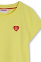 Dievča Detské bavlnené tričko HUGO G01047.102.108 žltá