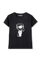 Dječja majica kratkih rukava Karl Lagerfeld s elastinom crna Z31160.114.150