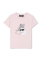 Dječja majica kratkih rukava Karl Lagerfeld s elastinom roza Z31157.86.108