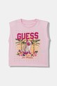 Guess top dziecięcy bawełniany różowy J6GI12.K8HM4.PPY2.M