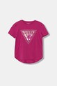 Guess t-shirt bawełniany dziecięcy aplikacja różowy J6GI13.K6YW4.PPY2.M