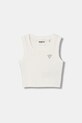 Guess crop top dziecięcy z wiskozy biały J6GI36.K8RT2.PPY2.M