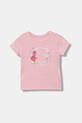 Guess t-shirt dziecięcy bawełniany z elastanem różowy K6GI00.K6YW4.PPY2.M