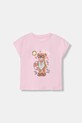 Guess t-shirt dziecięcy z elastanem różowy K6GI18.K6YW4.PPY2.M