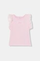 Guess t-shirt dziecięcy bawełniany z elastanem różowy K6GI19.K6YW4.PPY2.M