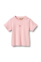 Wheat t-shirt bawełniany niemowlęcy aplikacja różowy 4110.010.GOTS