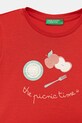 Dziewczynka United Colors of Benetton t-shirt dziecięcy bawełniany 3I1XG10M8.P.Stagionale czerwony