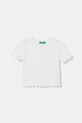 United Colors of Benetton Kratka majica otroška bombažna z elastanom bela 3F1EG10HZ.P.Stagionale