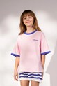 Coccodrillo kratka majica otroška bombažna roza WC6143201WGJ