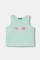 United Colors of Benetton top pentru copii, din bumbac turcoaz 3I1XGH016.P.seasonal