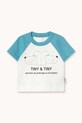 Tinycottons t-shirt bawełniany niemowlęcy TINY&TINY GRAPHIC BABY TEE nadruk biały SS26.066