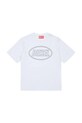 Παιδικό βαμβακερό μπλουζάκι Diesel TCIRCLE OVER T-SHIRT στάμπα λευκό J02582.0GRAI