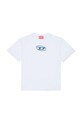 Παιδικό βαμβακερό μπλουζάκι Diesel TLOGY OVER T-SHIRT απλικέ λευκό J02590.0GRAI
