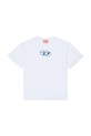 Diesel t-shirt bawełniany dziecięcy TLOGY OVER T-SHIRT aplikacja biały J02590.0GRAI