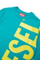 Chłopiec Diesel t-shirt bawełniany dziecięcy MTOMS OVER T-SHIRTS J02737.00YI9 turkusowy