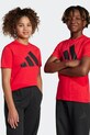 adidas t-shirt bawełniany dziecięcy nadruk czerwony JC9664