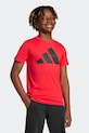 Chłopiec adidas t-shirt bawełniany dziecięcy JC9664 czerwony
