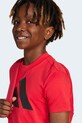 adidas t-shirt bawełniany dziecięcy JC9664 czerwony