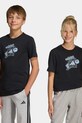 Παιδικό βαμβακερό μπλουζάκι adidas στάμπα μαύρο KA2975