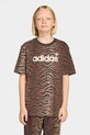 adidas Originals t-shirt bawełniany dziecięcy nadruk brązowy KD3212