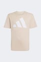 adidas t-shirt bawełniany dziecięcy KD6045 beżowy SS26