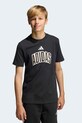 adidas t-shirt bawełniany dziecięcy nadruk czarny KC4641