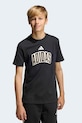adidas t-shirt bawełniany dziecięcy nadruk czarny KC4641