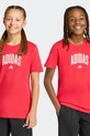 Παιδικό βαμβακερό μπλουζάκι adidas στάμπα κόκκινο KE1335