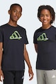 adidas t-shirt bawełniany dziecięcy nadruk czarny KA0513