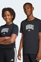 adidas t-shirt bawełniany dziecięcy nadruk czarny KE1348