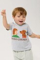 Bobo Choses t-shirt bawełniany niemowlęcy Friends in a Pickle nadruk szary 126AB009