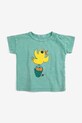 Bobo Choses t-shirt bawełniany niemowlęcy Flying Oranges 126AB014 turkusowy SS26