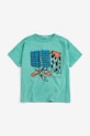 Bobo Choses gyerek pamut póló Dog Friendship 126AC006 türkiz SS26