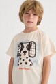Bobo Choses t-shirt bawełniany dziecięcy Van Dog nadruk biały 126AC009