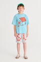 Bobo Choses t-shirt bawełniany dziecięcy Pickles is at Home nadruk niebieski 126AC015