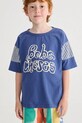 Bobo Choses t-shirt bawełniany dziecięcy Bobo Choses By Hand nadruk niebieski 126AC138