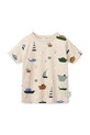 Liewood t-shirt bawełniany dziecięcy Apia Printed Shortsleeve T-shirt wzorzyste beżowy LW20670.PPY2