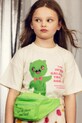 Mini Rodini t-shirt bawełniany dziecięcy Alien travel agency nadruk beżowy 26220123